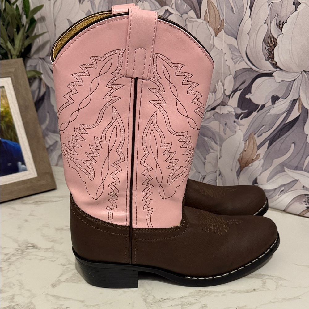 Smoky Mountain Boots Girls Youth Monterey Western‎ Brown Pink Size 3.5 - Picture 2 of 10
